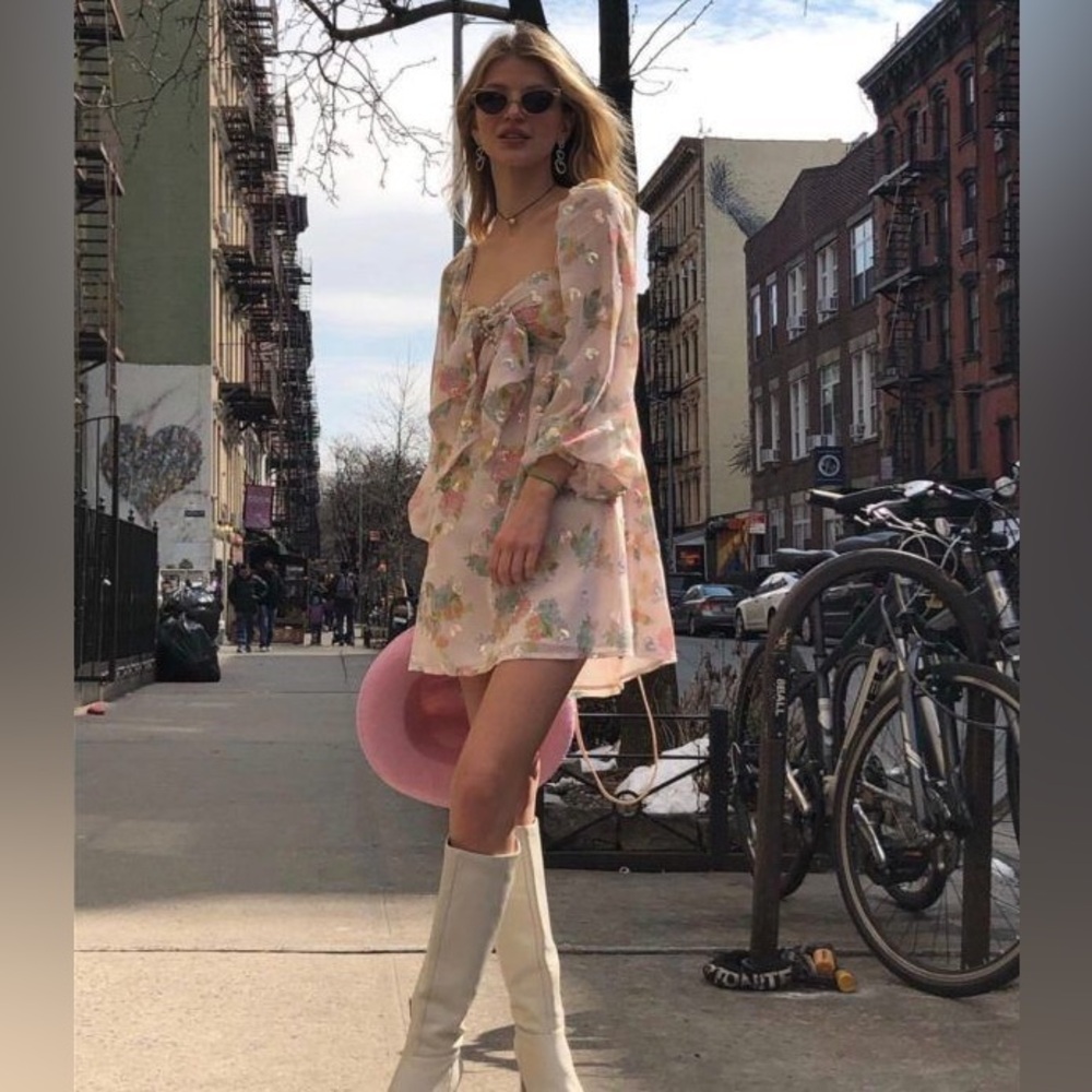 For Love & Lemons Georgina Swing Dress Floral Mini Sequin Size S - Picture 5 of 14